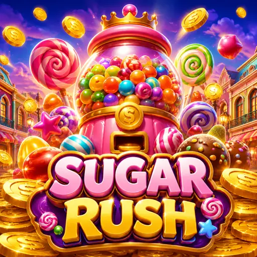 Slot Sugar Rush com doces coloridos